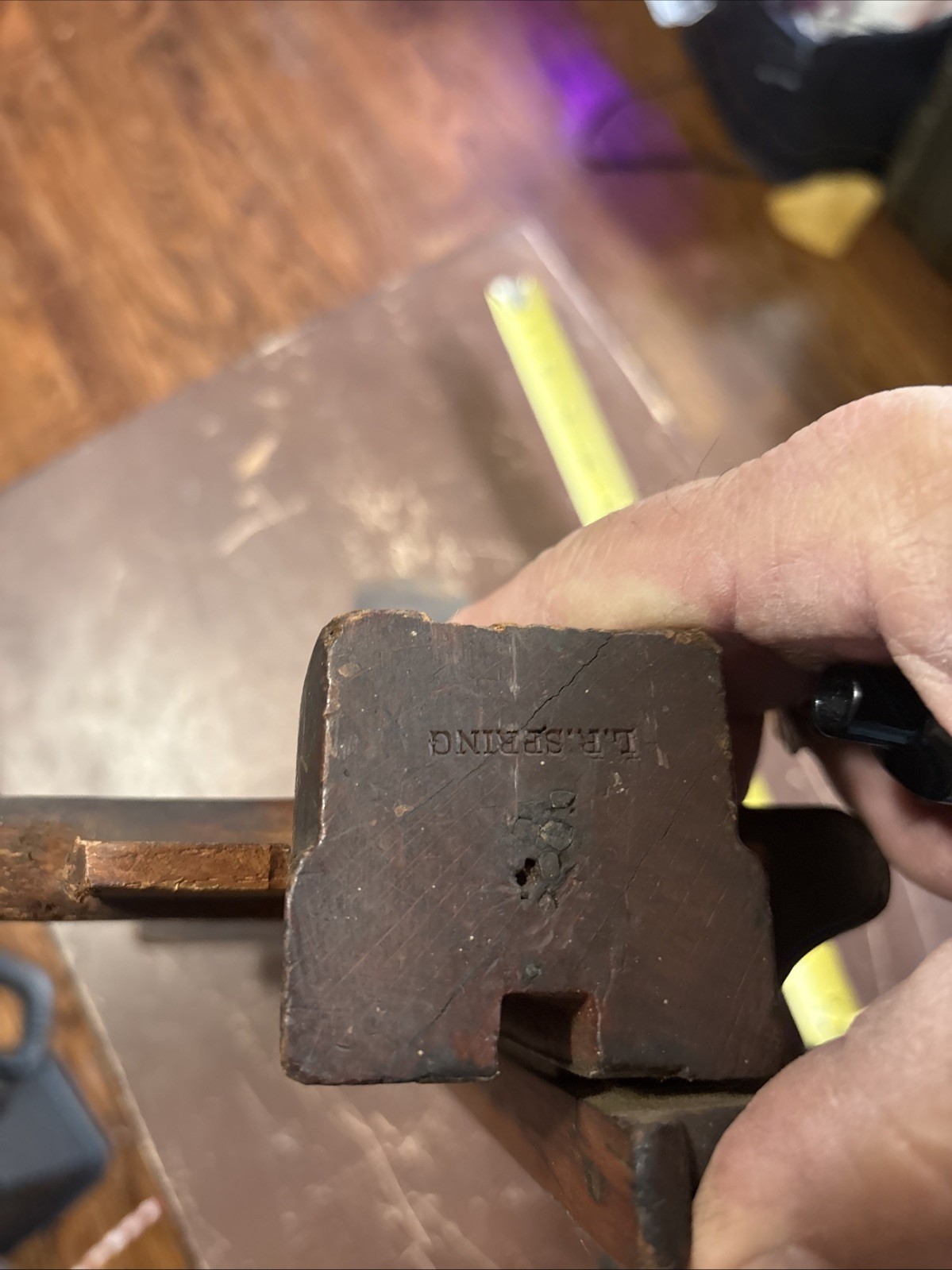 L.R. Spring Antique Wooden Plow Plane