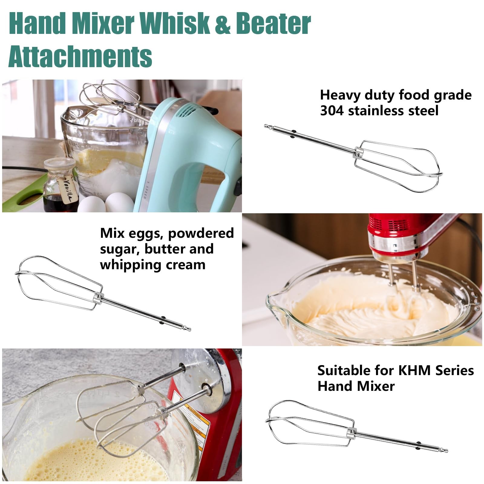 Hand Mixer Beaters Replacement for Cuisinart CHM Series Hand Mixer HM-50 HM-7...