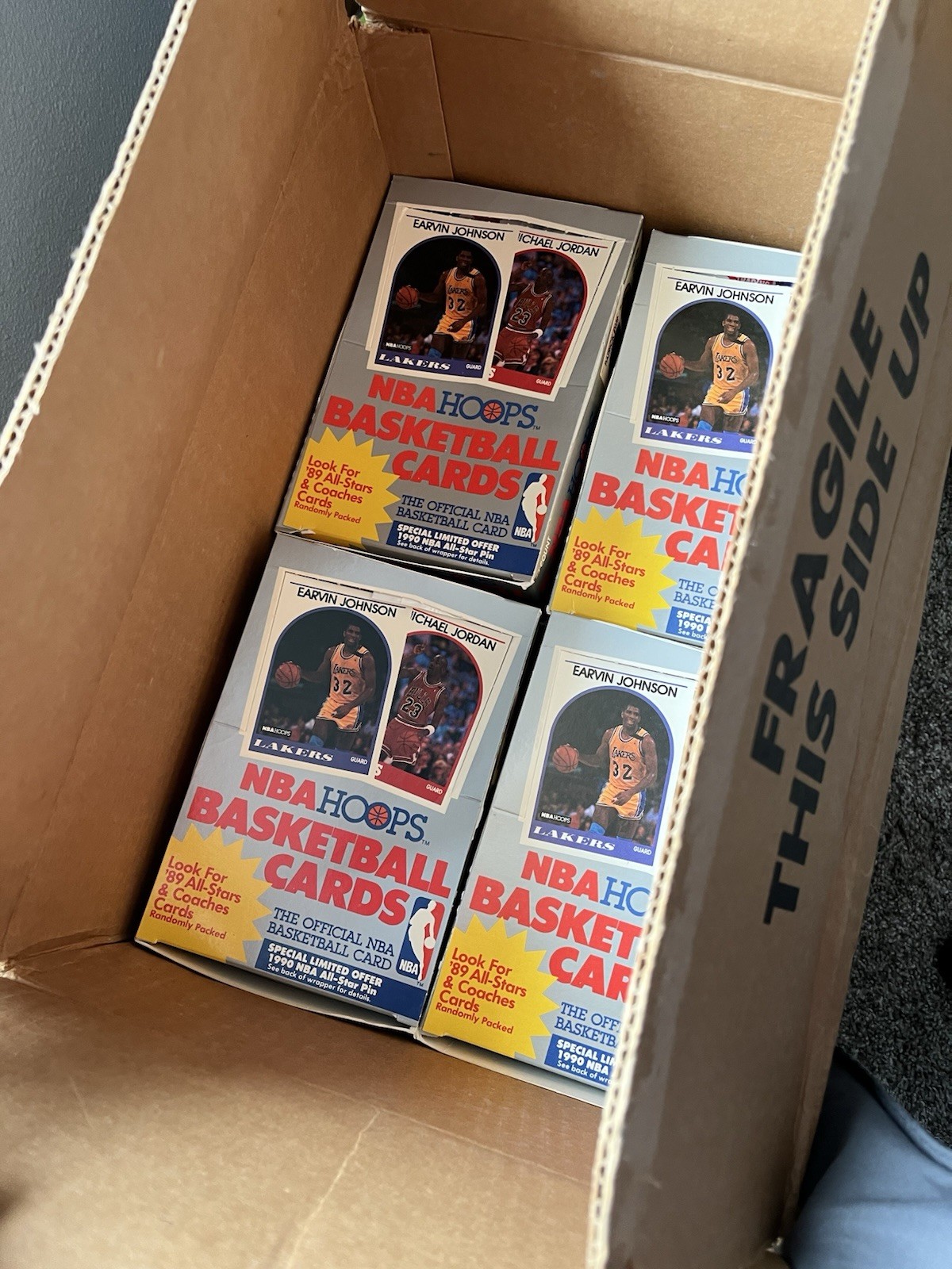 1 Box (2nd layer) FASC 1989 Series 1 NBA HOOPS 36 sealed packs (Jordan cover)