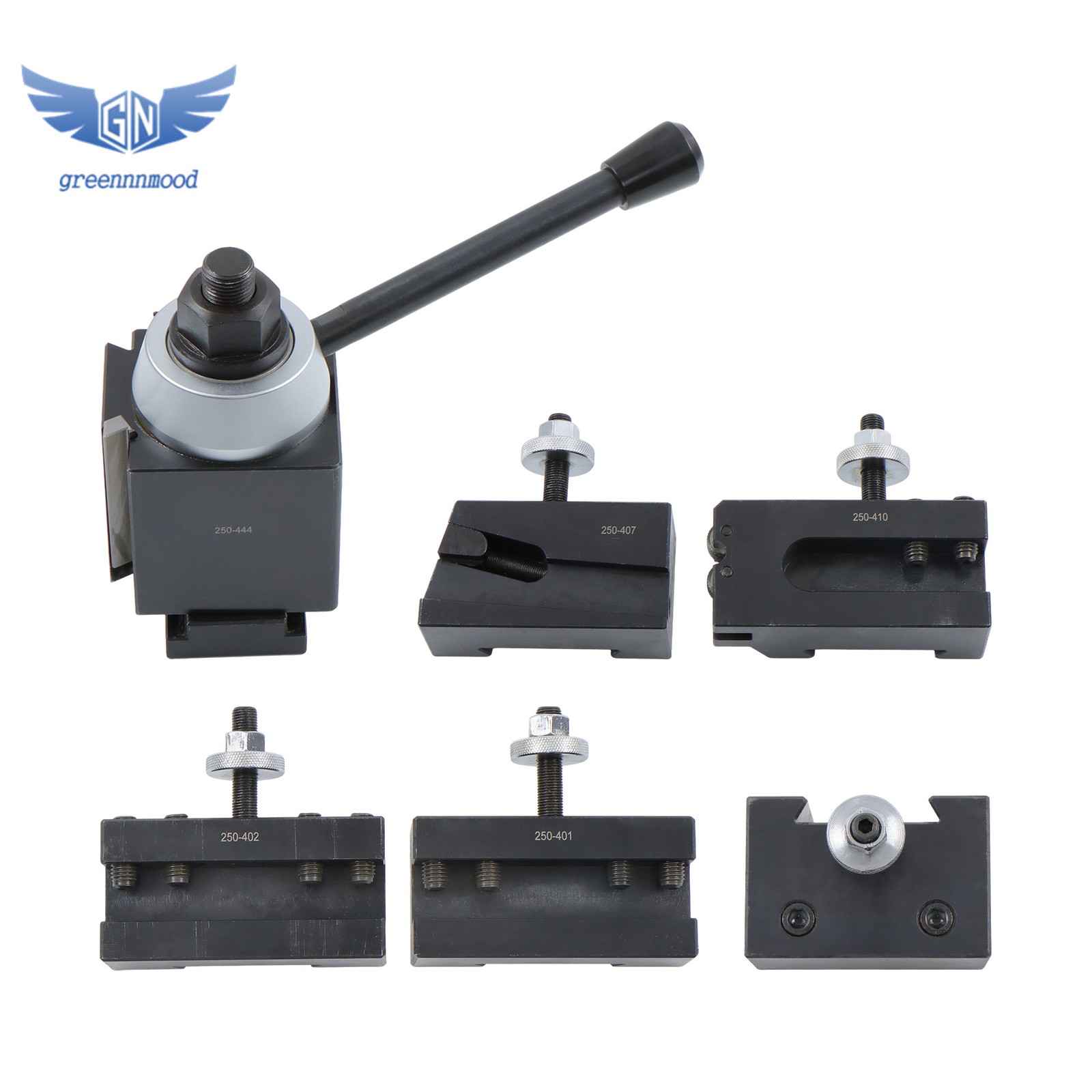 6Pcs CA 250-444 Wedge Type Quick Change Tool Post Set for 14" - 20" Lathe Swing