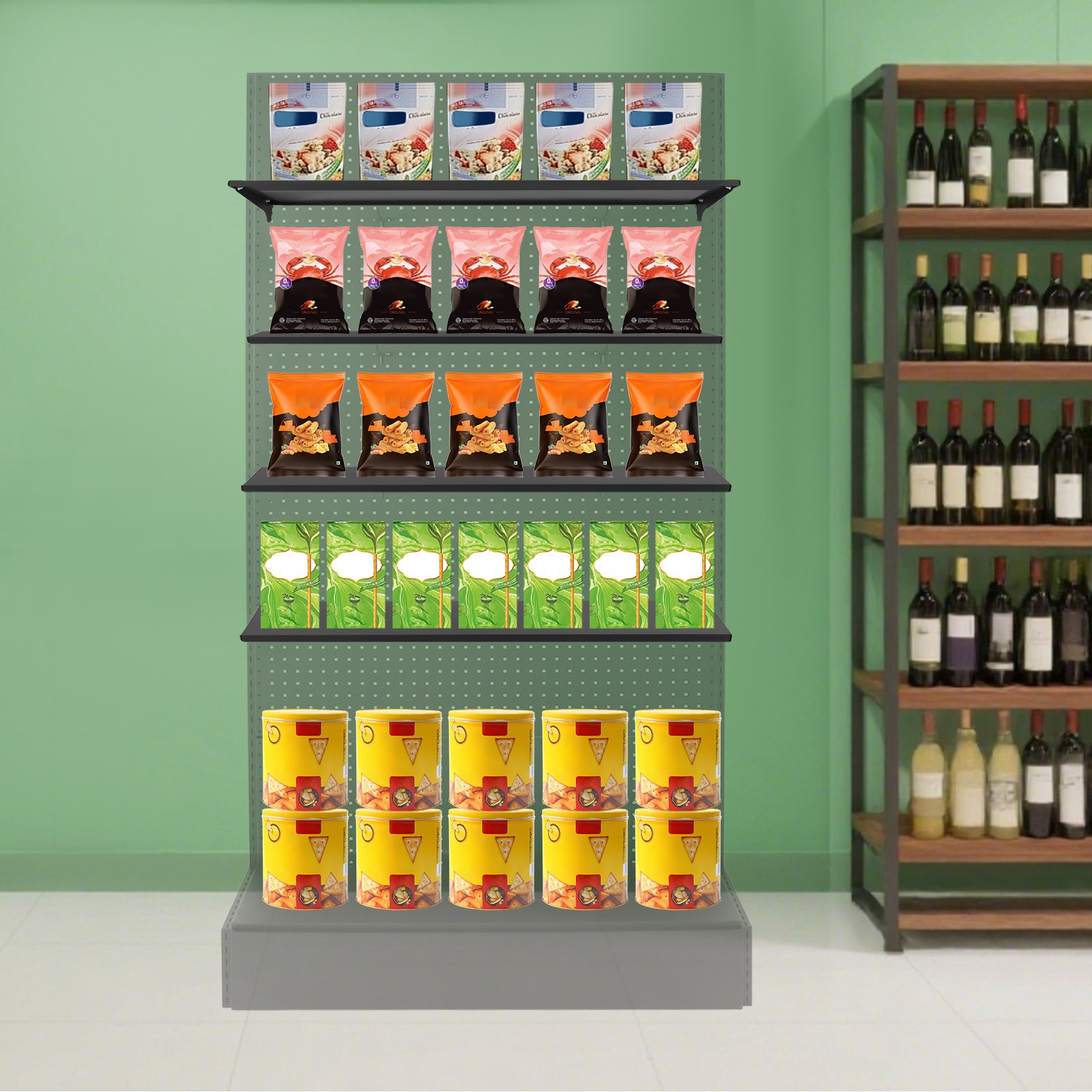 4 Shelves Modern End Shelf for Gondola Shelving Unit Retail Display Shelves SALE