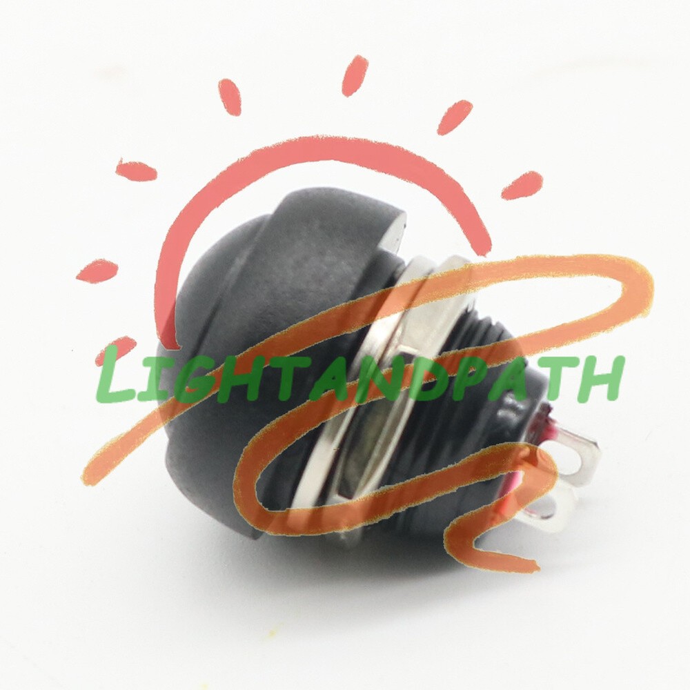 1Pcs Black 12mm Waterproof Momentary ON/OFF Push Button Mini Round Switch