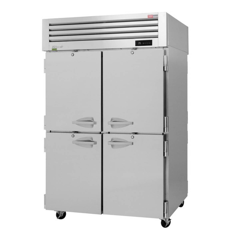 Turbo Air PRO-50-4R-PT-N 2-Section Pass-Thru Refrigerator w/ 8 Half Solid Doo...