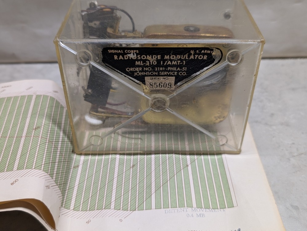 1951 US Army Signal Corps Radiosonde Modulator ML-310 I/AMT-1 with Cal. Chart