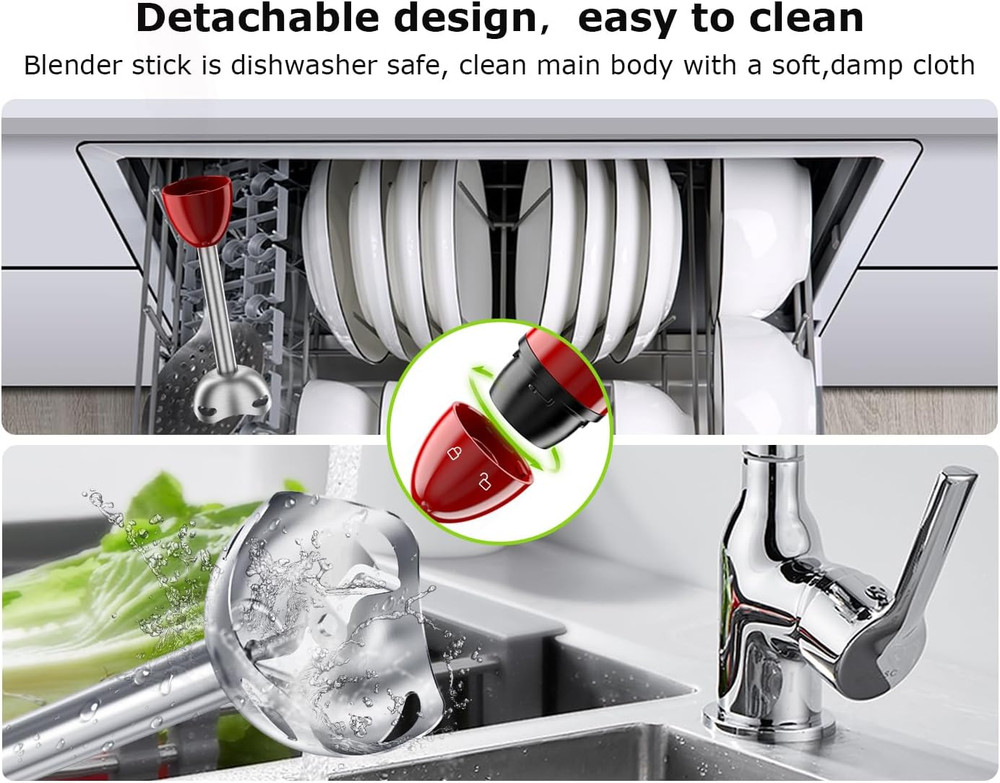 Hand Blender, Immersion Blender with 2 Mixing Speed, Portable Electric