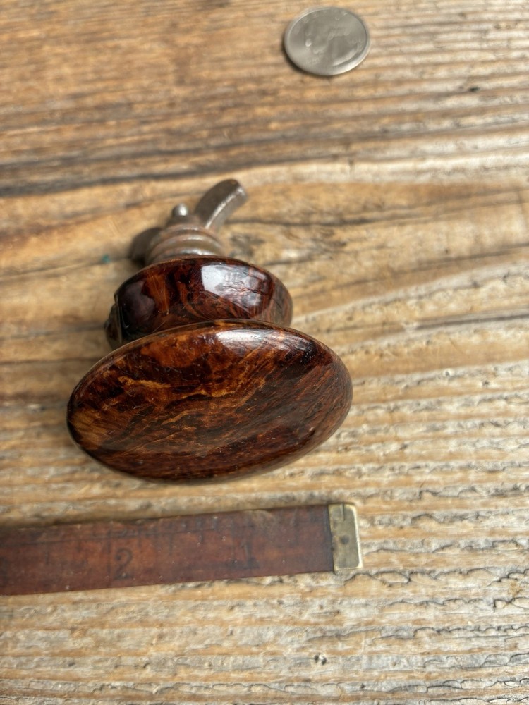 Pair (2) Rare Antique Bennington Pottery Cupboard / Drawer Pull Knobs - 2 in Dia