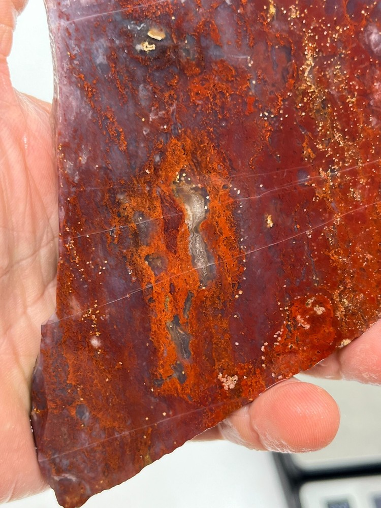 Large Cathedral Raspberry Agate Slab Cabbing Lapidary Combo Ship Avail