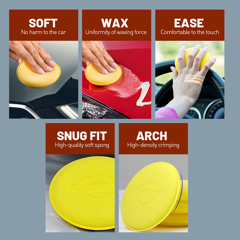 12PCS Car Wax Applicator Polish Foam Sponge Wax Cleaning Detailing Pads