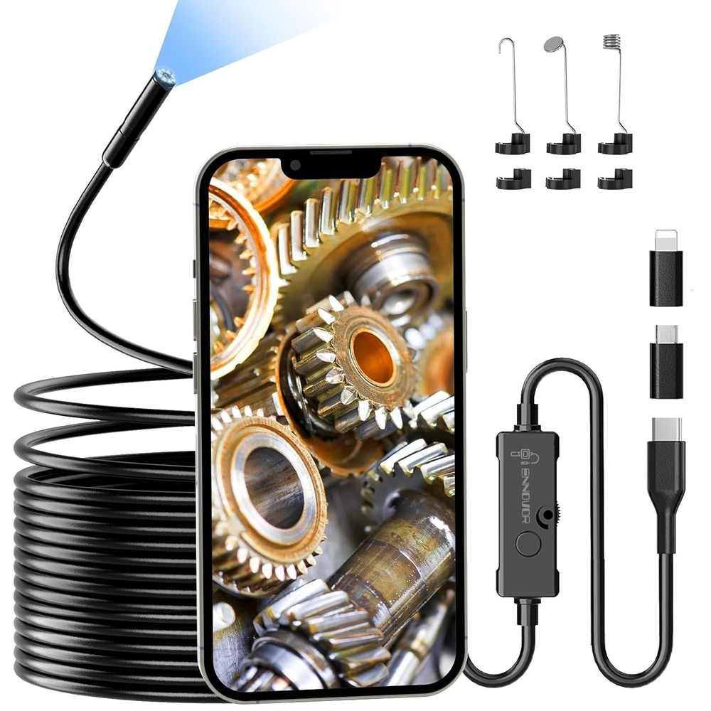 Endoscope Camera with Light 1920P HD Borescope Camera for iPhone 16.4 Ft