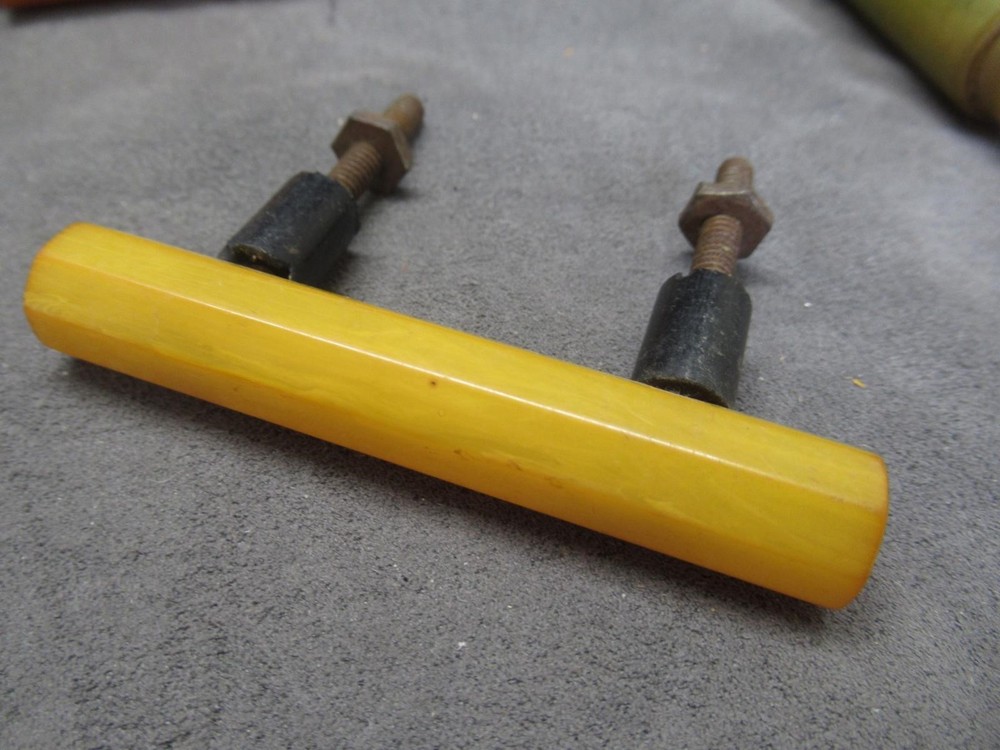 Bakelite Lucite Drawer Pulls Handles - Great lot for Projects Butterscotch Red