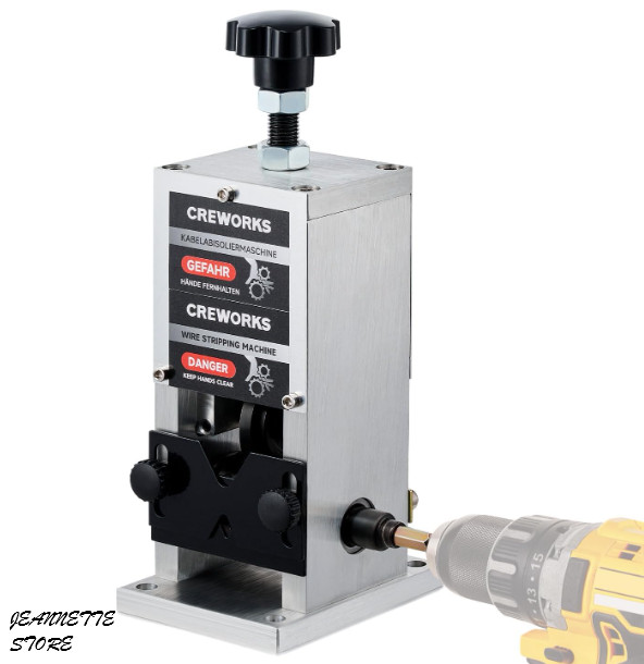 CREWORKS Manual Wire Stripper Machine 0.06–1" Drill Powered Tool