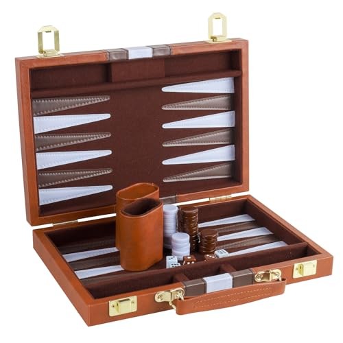 Backgammon Set 2 Players Classic Backgammon Sets for Adults Board Small Brown