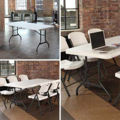 Lifetime 22901 6' White Granite Folding Table