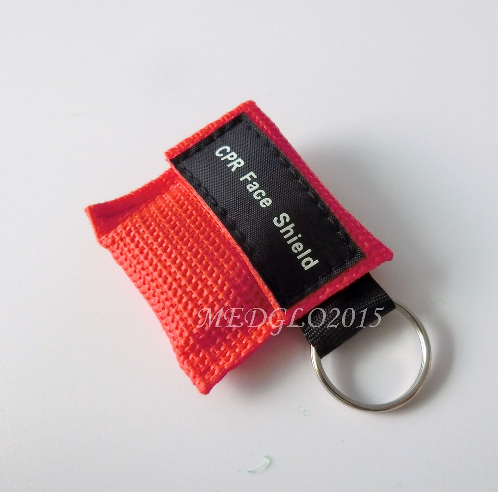 200PCS CPR MASK WITH KEYCHAIN POUCH CPR FACE SHIELD AED FOR FIRST AID TRAINING
