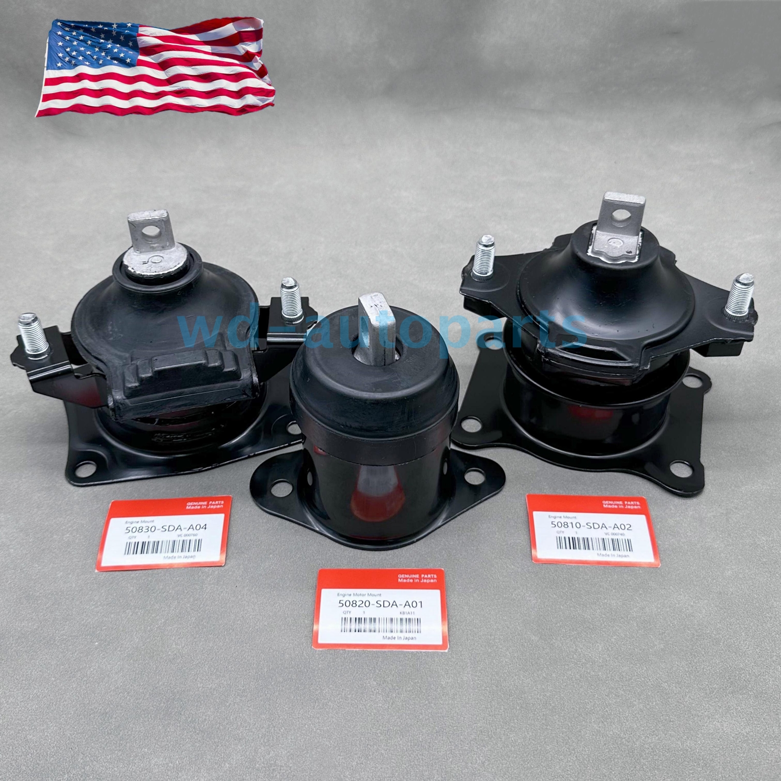 OEM! 3PC Motor Mounts Set for 03-07 Honda Accord 04-08 Acura TSX 2.4L Auto Trans