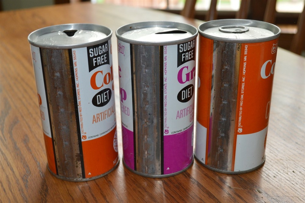 3 Different Red Owl Brimfull Pop Cans
