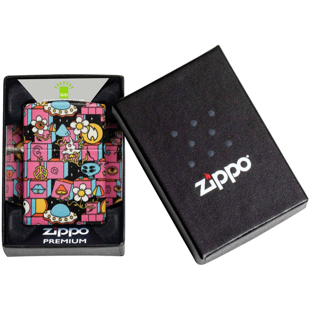 Zippo Lighter Abstract Design Metal Construction Refillable and Windproof 48779