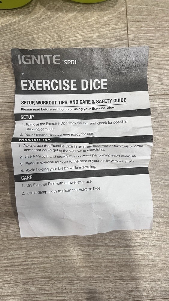 SPRI Exercise Dice Game for Group Fitness & Exercise Classes