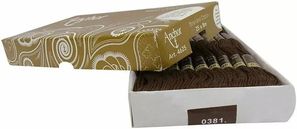 Stranded Cotton Thread Cross Anchor Threads Stitch Hand Embroidery Floss Brown