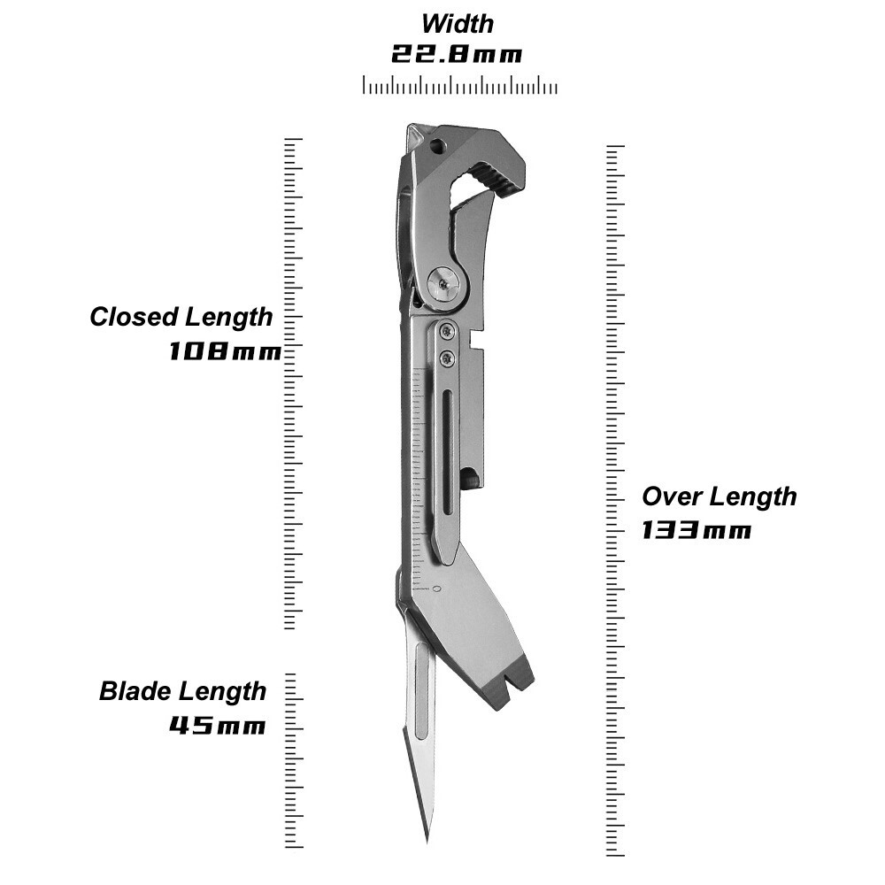 Titanium Crowbar Pry Bar Scalpel Balde Knife Spanner EDC Tool tool Gift