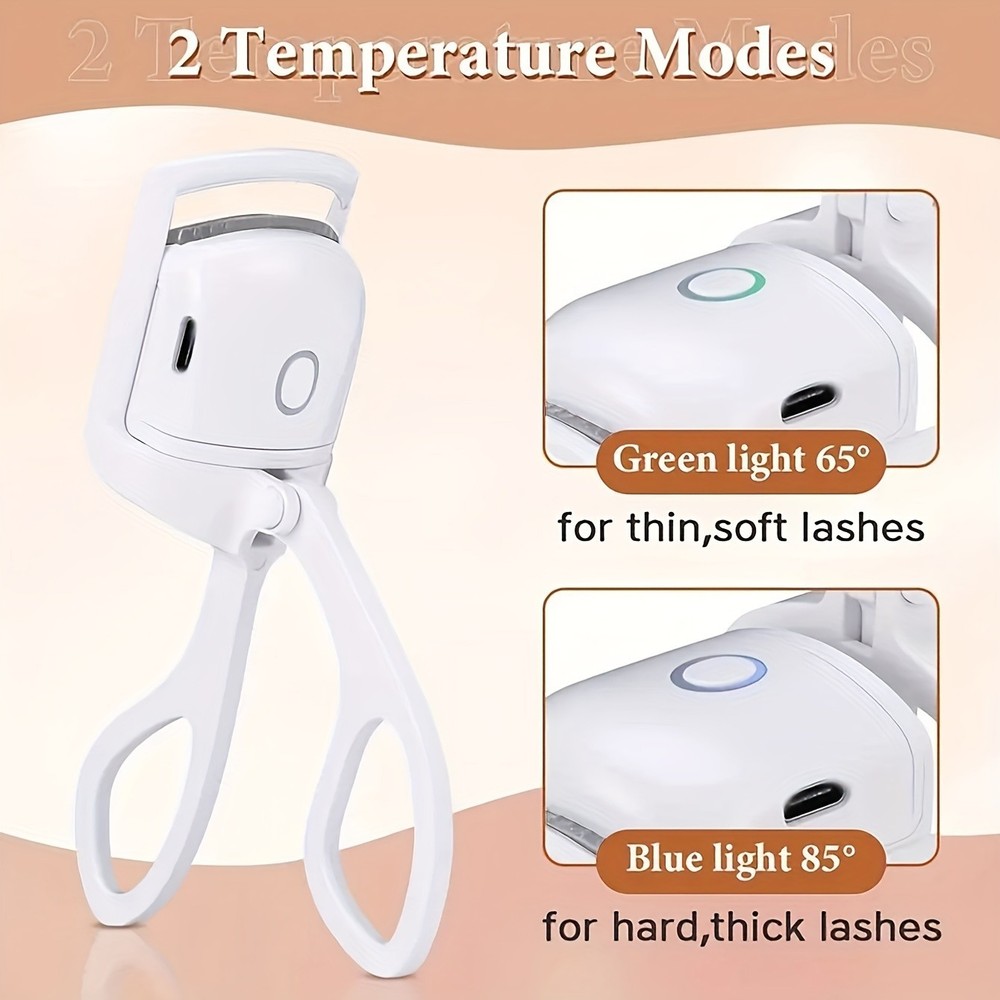Heated Eyelash Curler Portable Lash Styling Tool Long Lasting Curl Maker