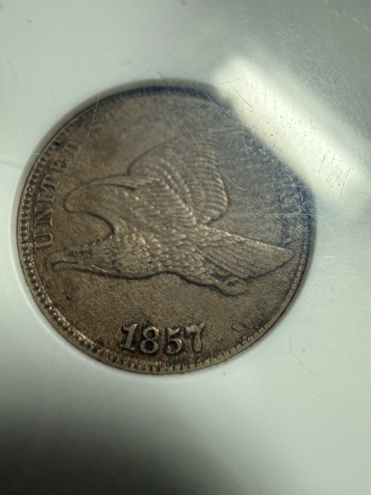1857 Flying Eagle Cent 1C ANACS EF45 Extra Fine Soap Box Excellent FE