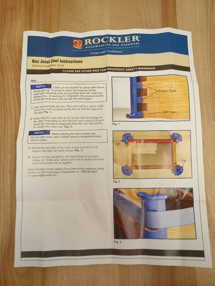 Rockler 1/2" Box Joint Cauls, 4-Pack, Blue