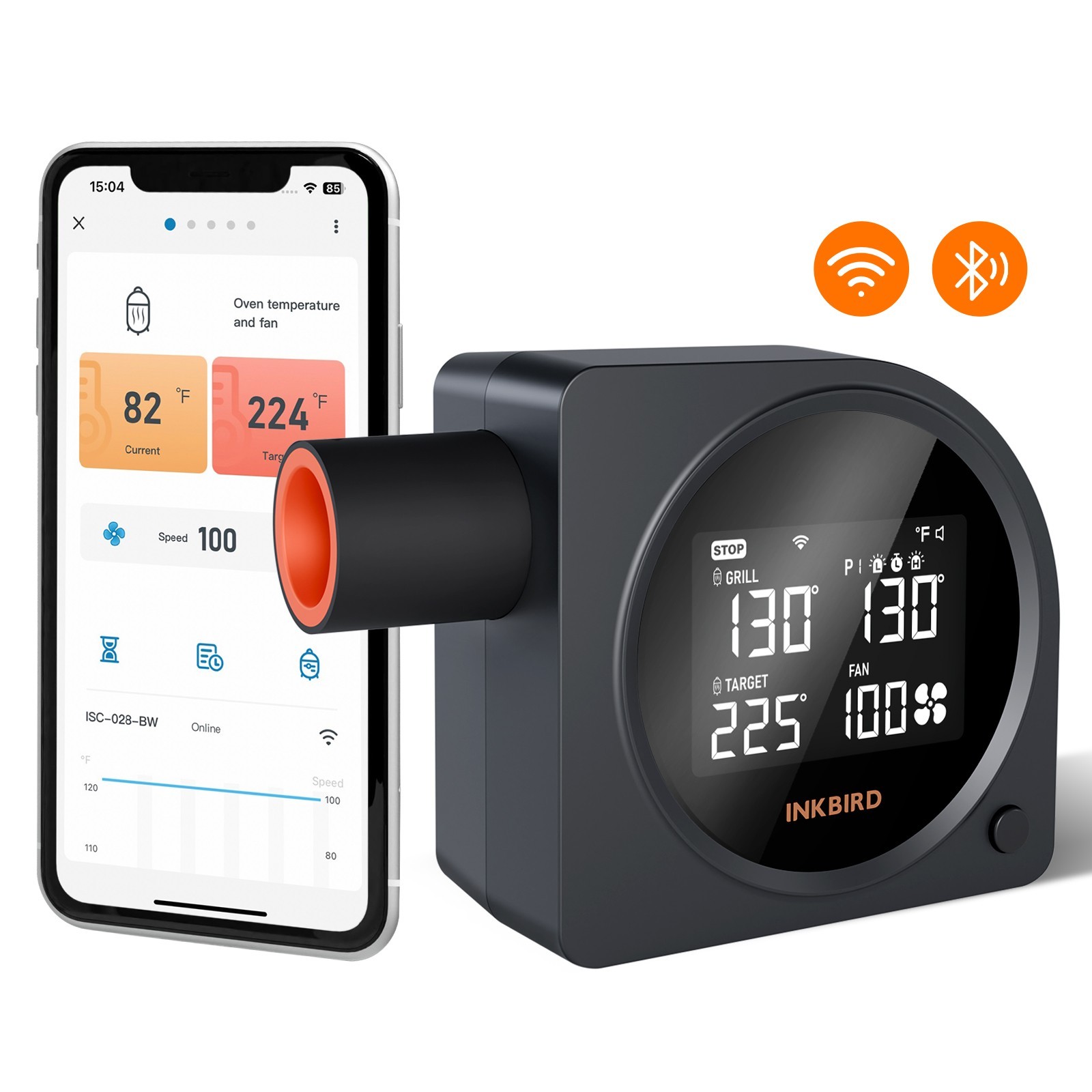 INKBIRD Automatic Smoker Fan Controller WiFi Bluetooth Infrared Thermometer Gun