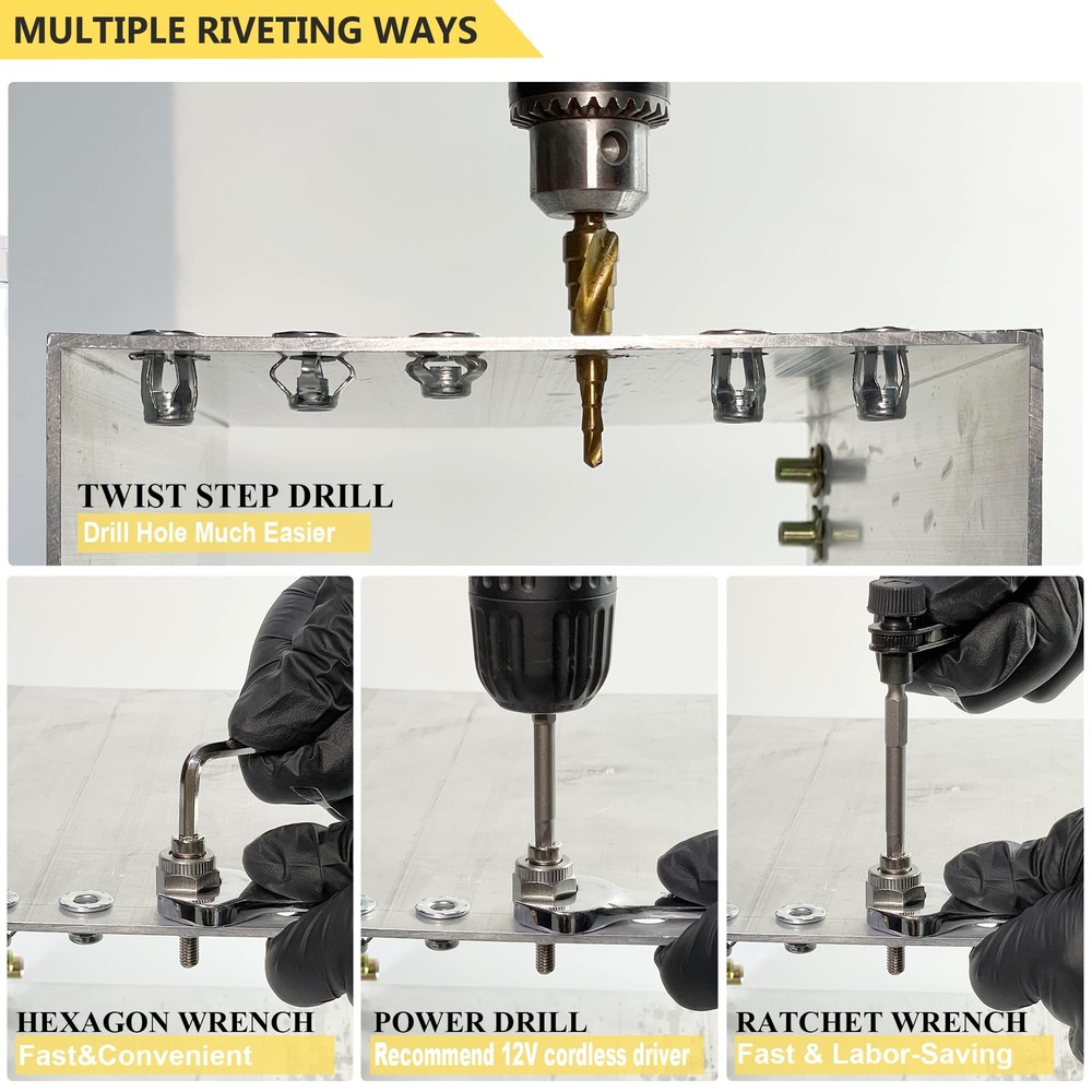 1/4-20 Jack Nut with Installation Tool Threaded Insert Petal Nuts Nutserts