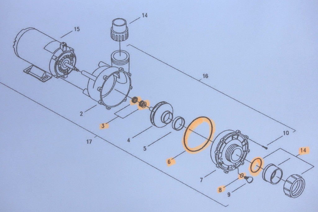 Aqua-Flo Flo-Master AquaFlo XP2 & XP2E Pool Pump Shaft Seal & O-ring Kit