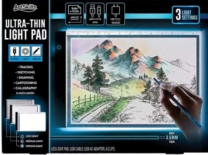 ArtSkills Ultra-Thin LED Light Pad for Tracing and Drawing