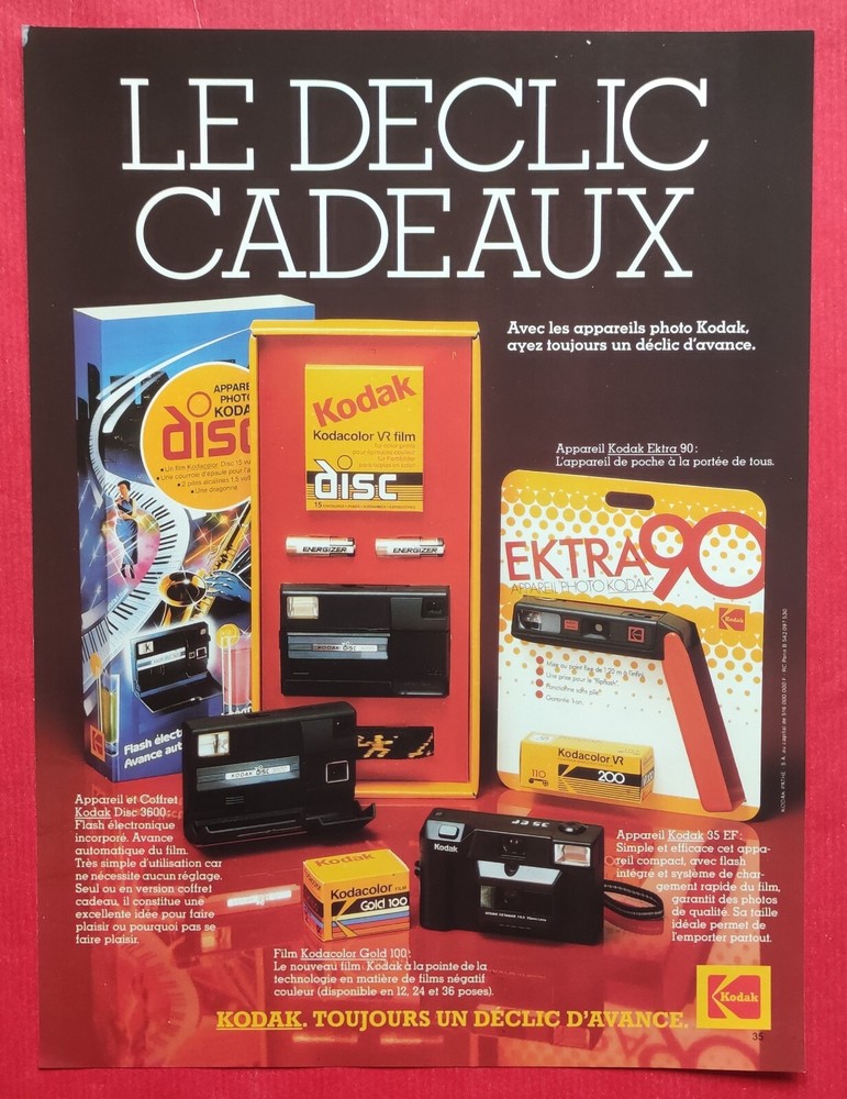 Press advertisement: KODAK 1985 cameras The click gift