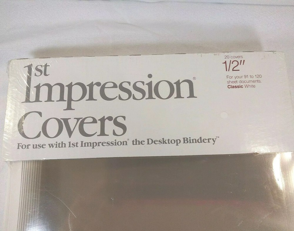 Avery Clear Plastic Covers for sheets 1st Impression Desktop 1/2" Classic New