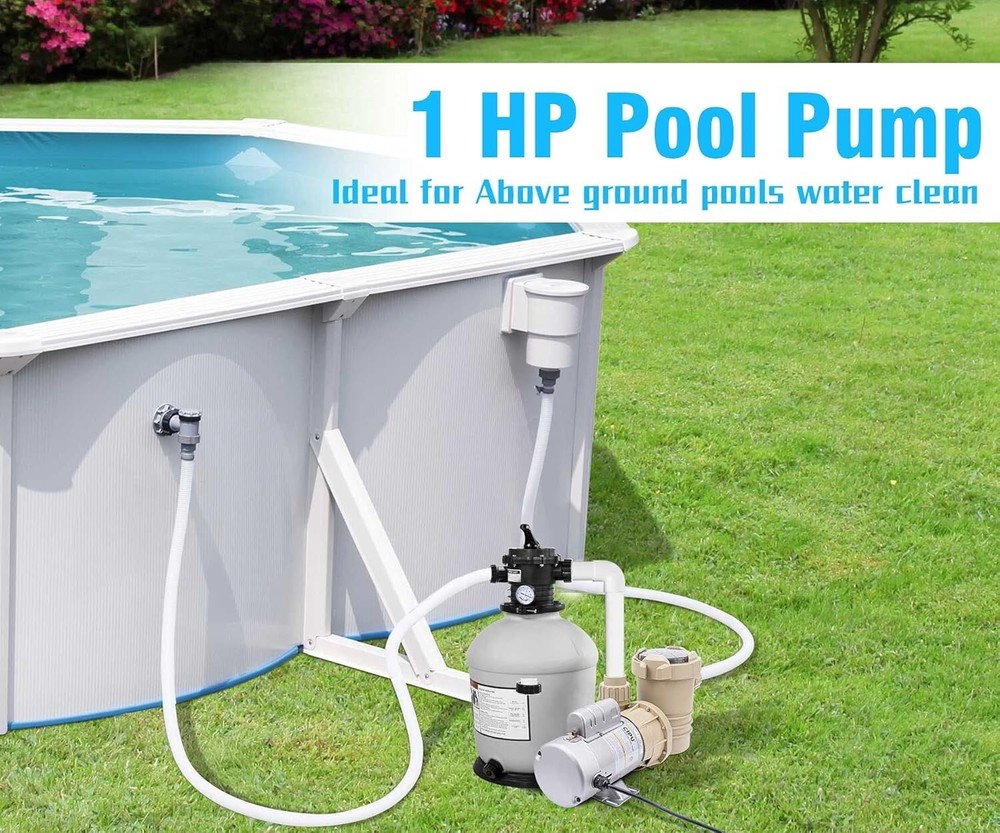 1HP Above Ground Pool Pump High Flow 4600GPH Swimming Pool