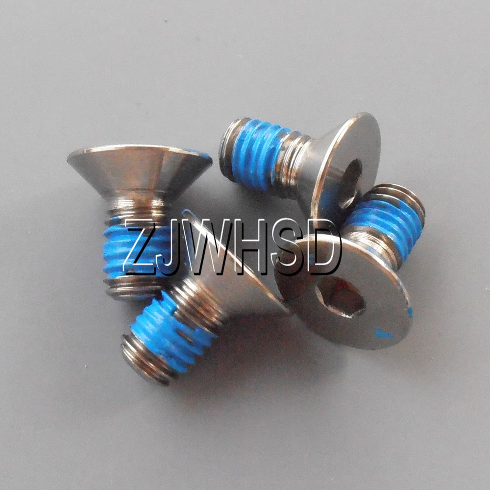 4pcs M5 x 10 mm Ti Titanium Screw Bolt Allen Hex Socket Flat Head Thread Locker