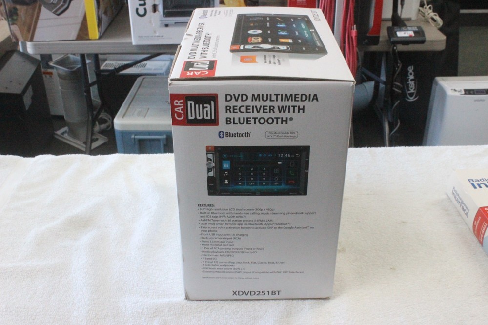 Dual XDVD251BT CD Player Bluetooth USB AUX Input 6.2" Touch Screen LCD W/Extras