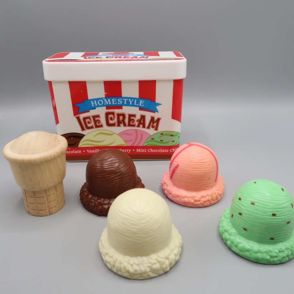 Melissa and Doug Ice Cream Stack Cone Magnetic Play Set with Container