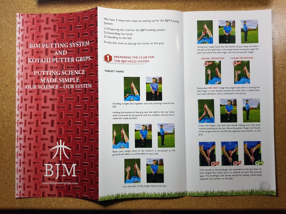 BJM Kotahi Putter Grip palms up split hand putting system