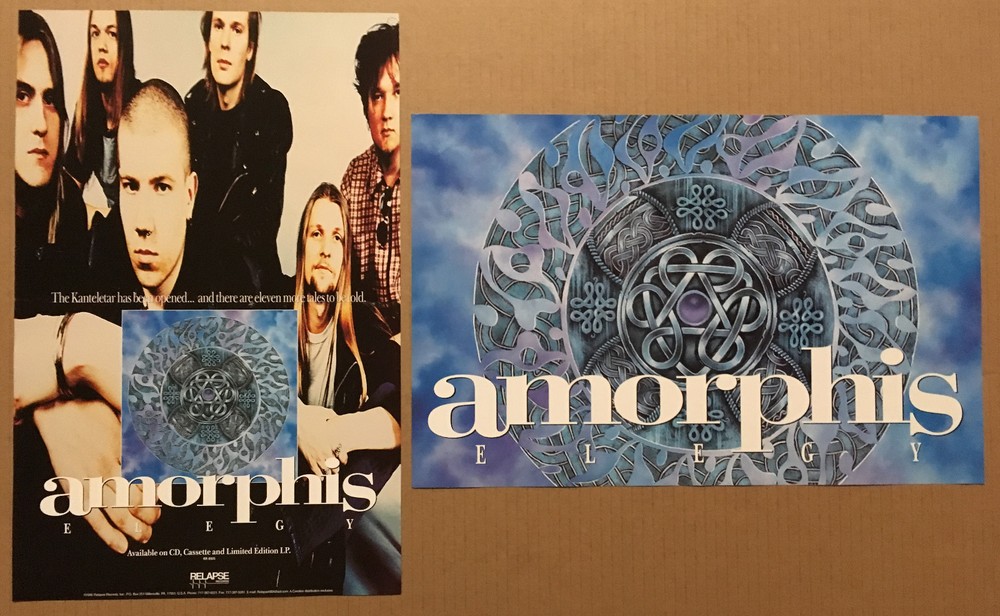 AMORPHIS Rare 1996 DOUBLE SIDED PROMO POSTER for Elegy CD 11x17 MINT USA