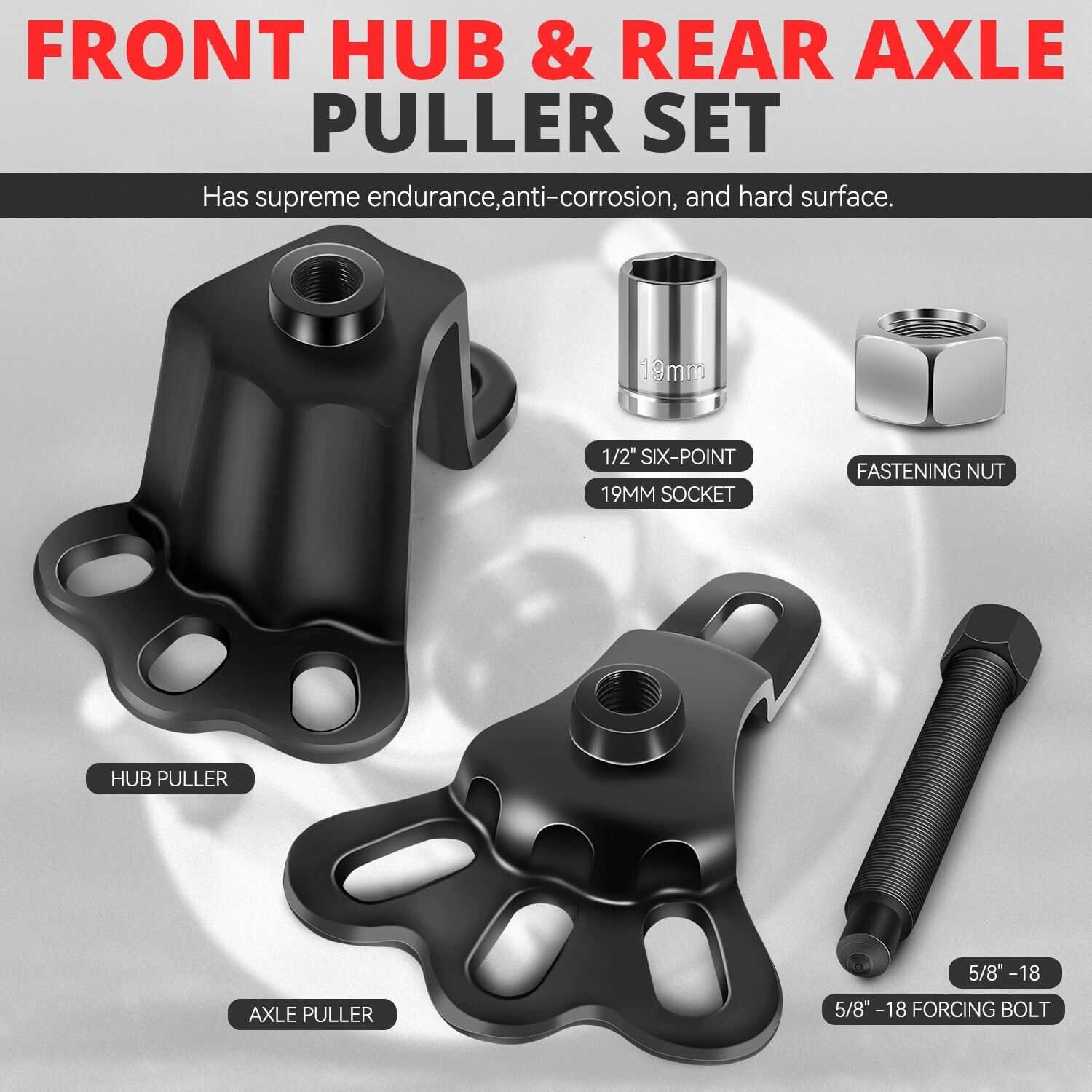 [5Pcs] Universal Front Wheel Hub & Rear Axle Auto Hub Bearing Puller Tool Set