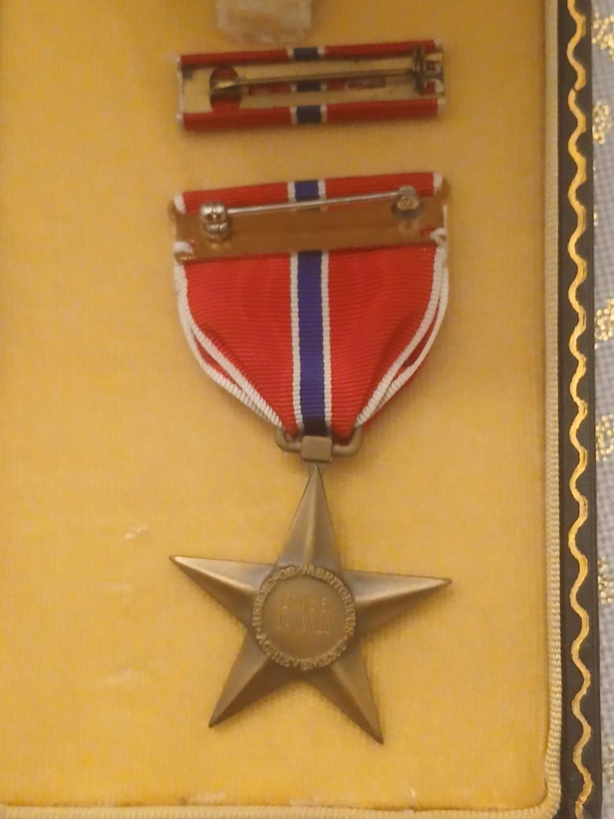 WW2 Named Bronze Star Medal Coffin Box Original