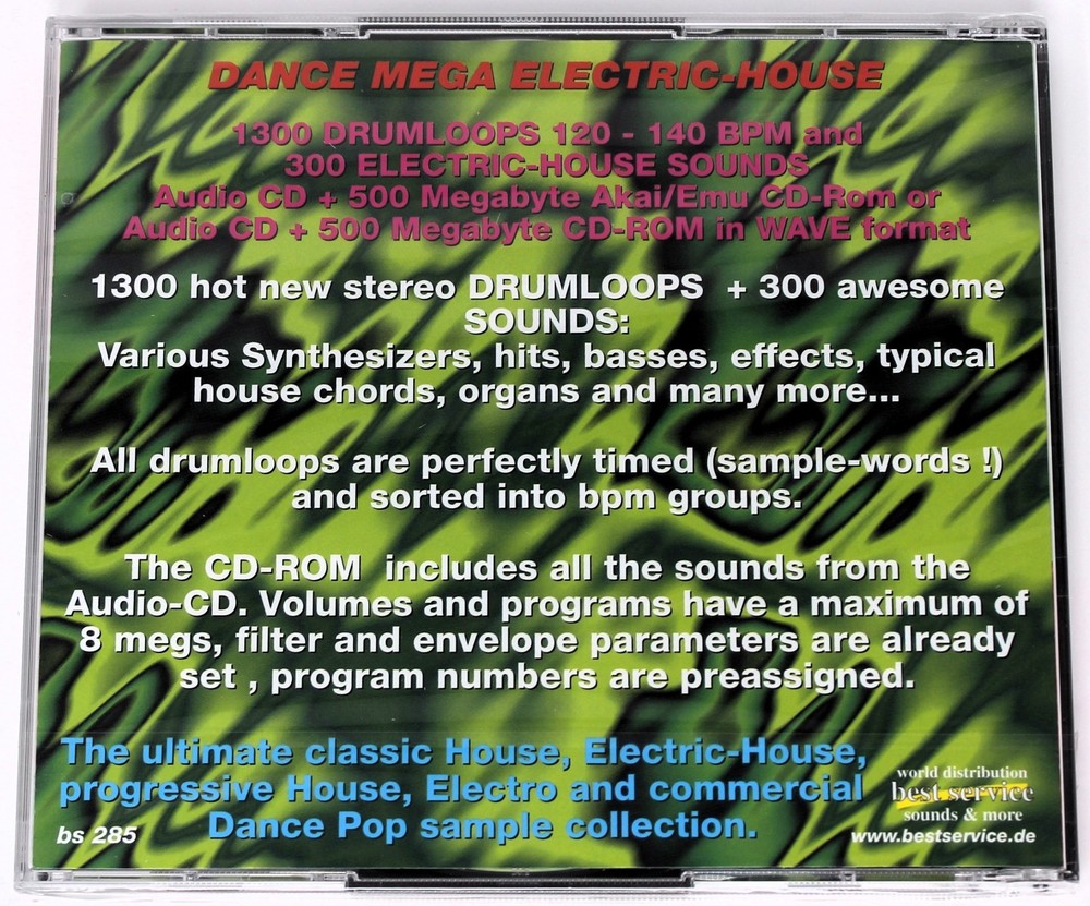 Best Service Dance Mega Electric House Akai/E-Mu Sample Library/Sampling 2 CD