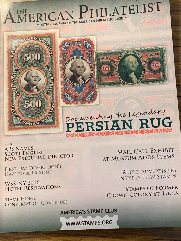 American Philatelist Magazine  2015, September