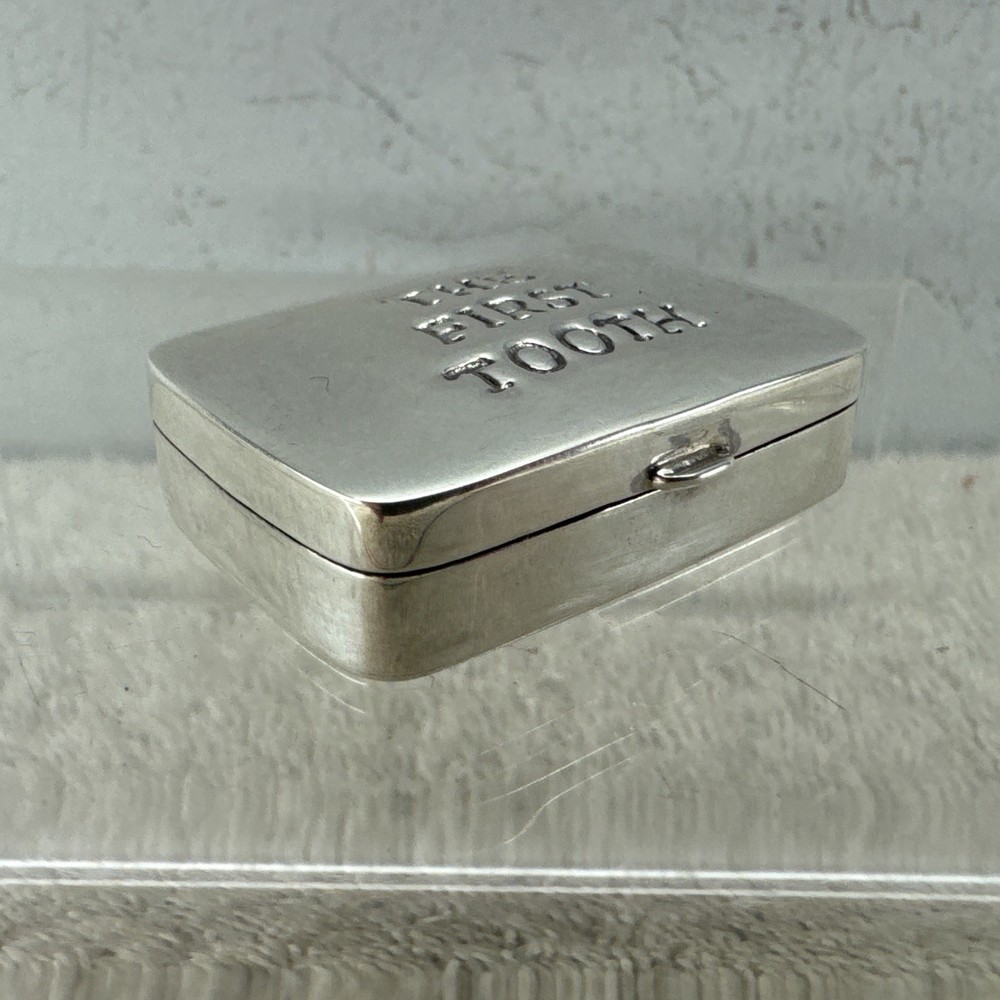 Solid Silver 'The First Tooth' Pill Box, London 2008