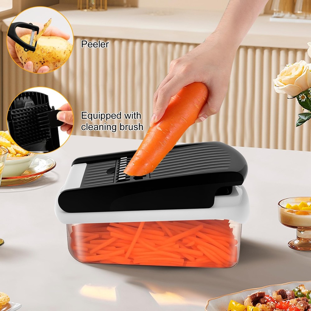 14 in 1 Vegetable Chopper Efficient Veggie with Container Black