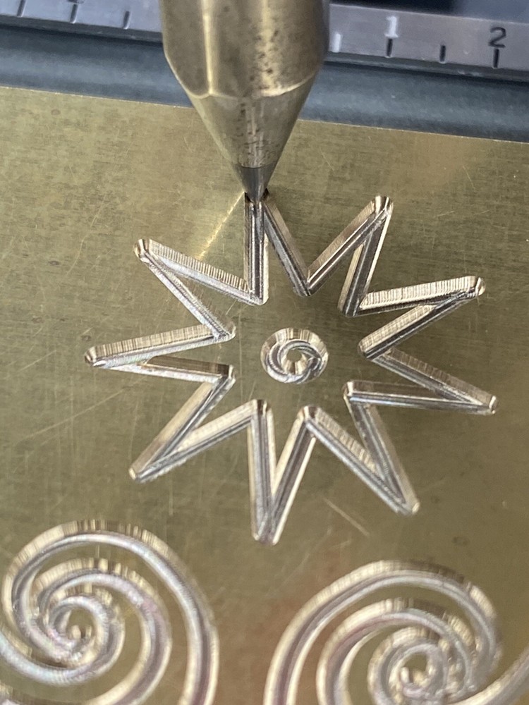 ANTIQUE SCROLL PATTERN SOLID BRASS ENGRAVING PLATE FOR NEW HERMES FONT