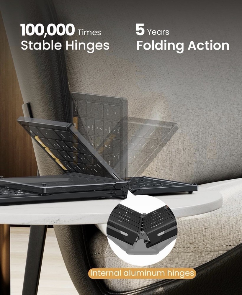 ProtoArc Foldable Keyboard and Mouse, XKM01 True Full-Size Folding