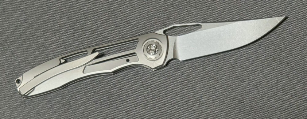 Eutsler Custom Knives DUK - Skeletonized Ti, Windowed CPM-154 Blade, Insert Lock