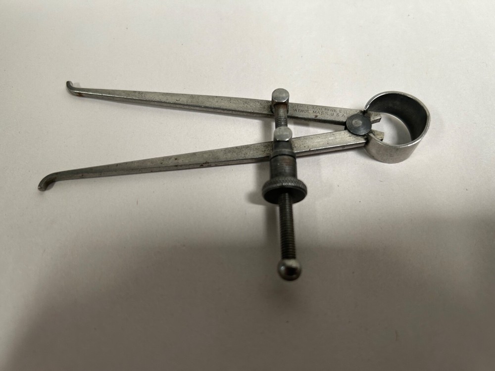 Vtg Machinist Athol Machine Inside Spring Joint Flat Leg Divider Caliper (A4)