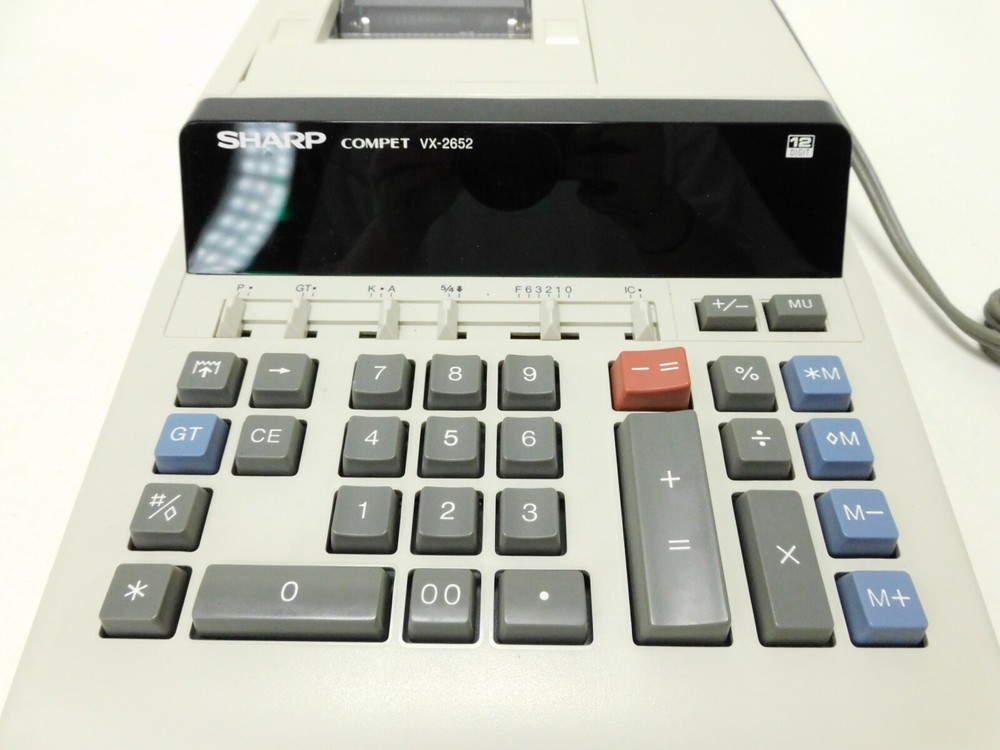 Vintage Sharp Compet VX-2652H Desktop Electronic 12 Digit Printer Calculator